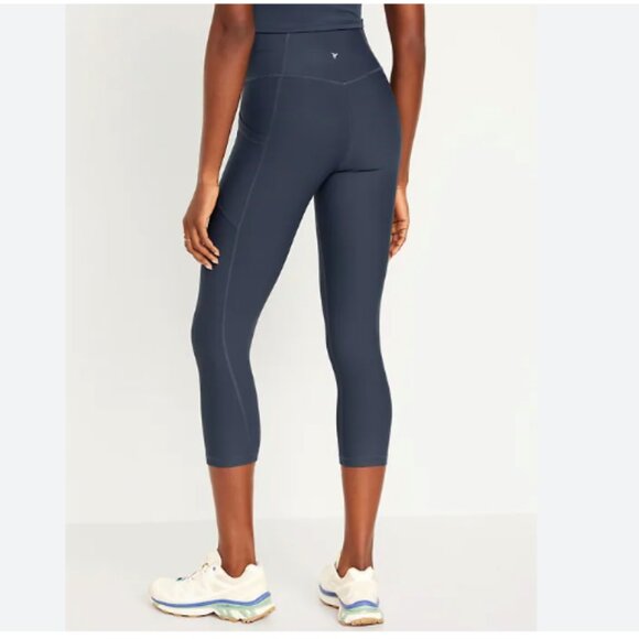 Old Navy Powersoft high waist crop leggings blue grey size small S NEW NWT - Picture 3 of 14